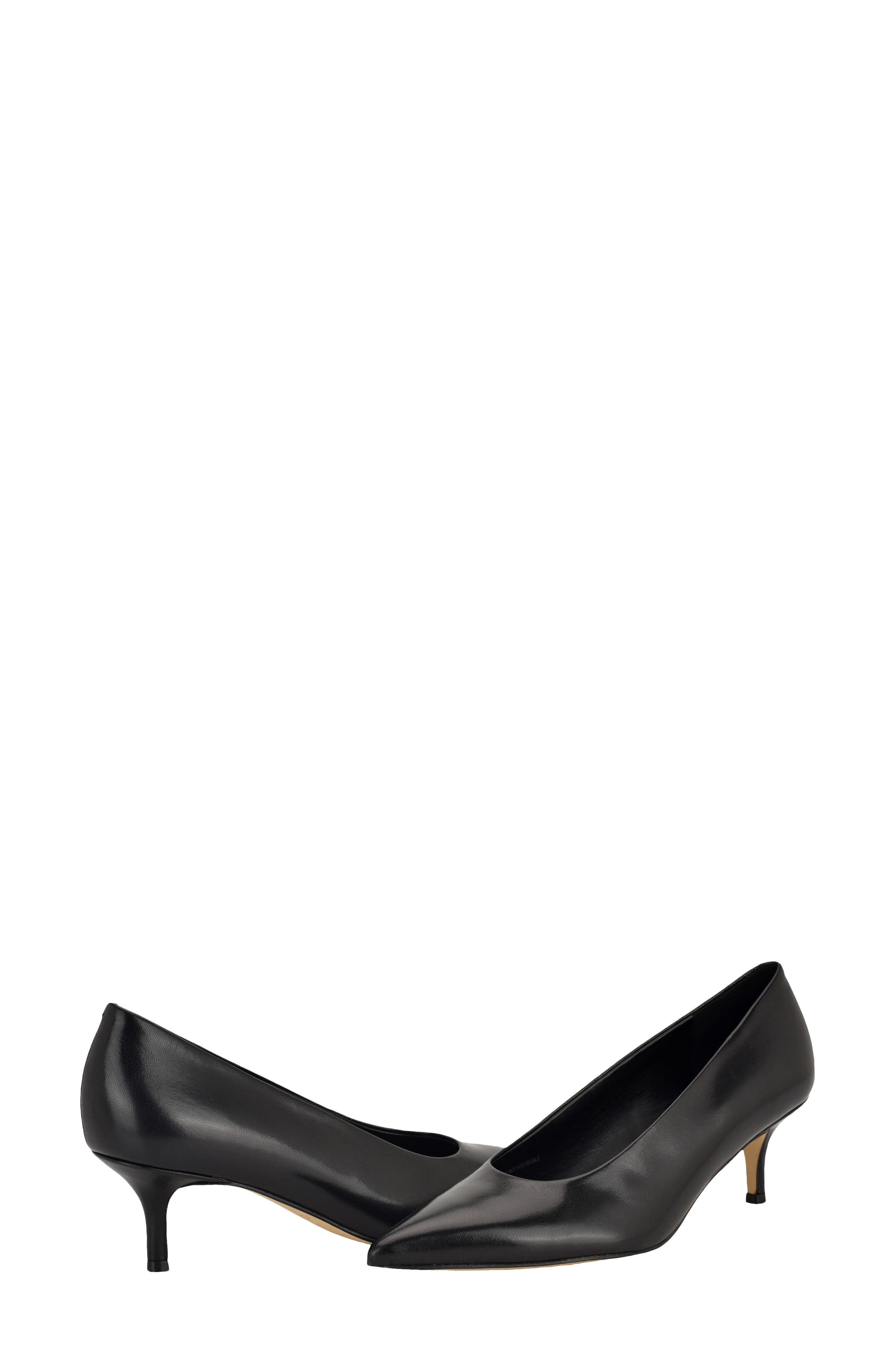 Calvin Klein Voneta Pointed Toe Kitten Heel Pump, Alternate, color, Black