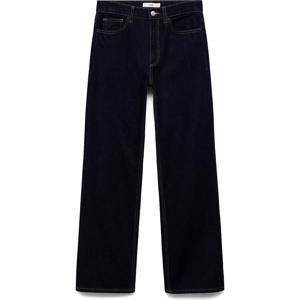 MANGO Cecilia High Waist Straight Leg Jeans in Open Blue