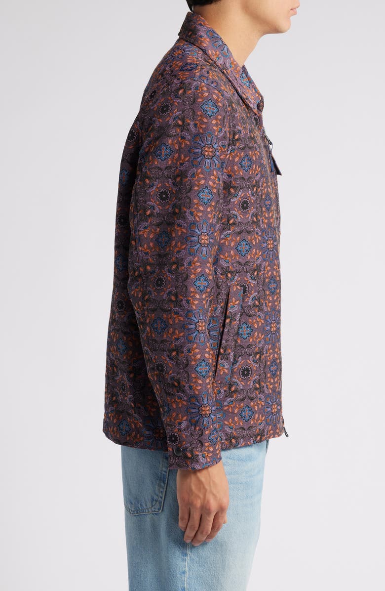 Corridor Qasim Floral Jacquard Zip Jacket, Alternate, color, Purple