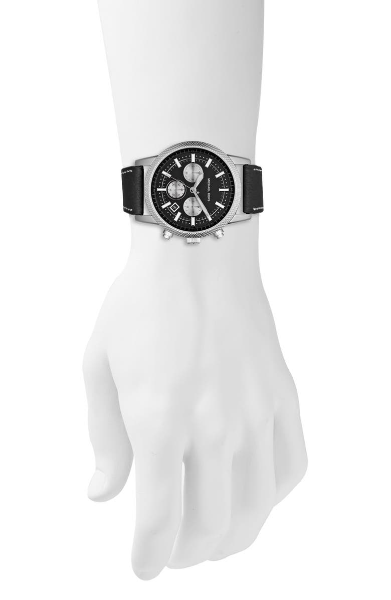 MICHAEL Michael Kors Michael Kors 'Scout' Chronograph Leather Strap Watch, 43mm, Alternate, color, 