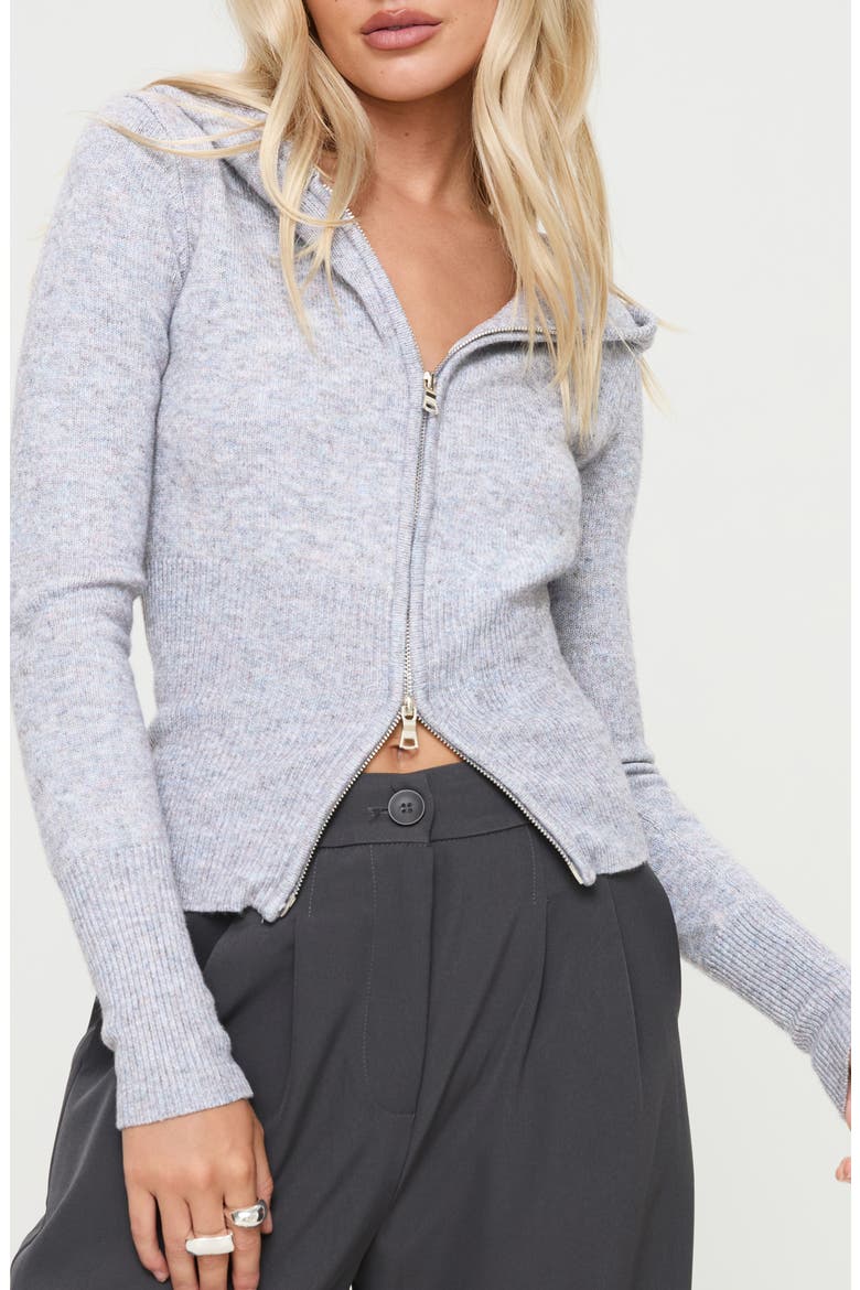 Elingford Zip Hoodie Cardigan, Main, color, LILAC MARLE