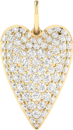 Everlee Domed Pavé Heart Lab Diamond Charm in 14K
