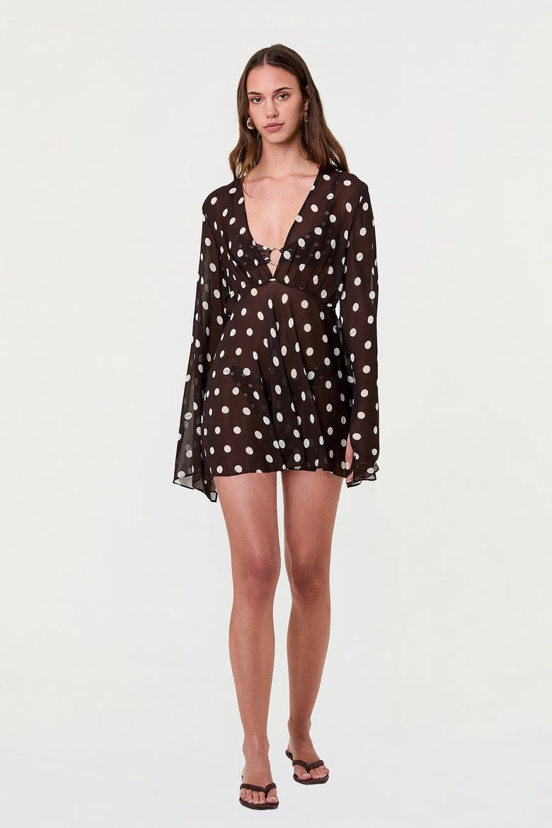 Nerissa Dress, Alternate, color, Espresso / Ivory Polka Dot