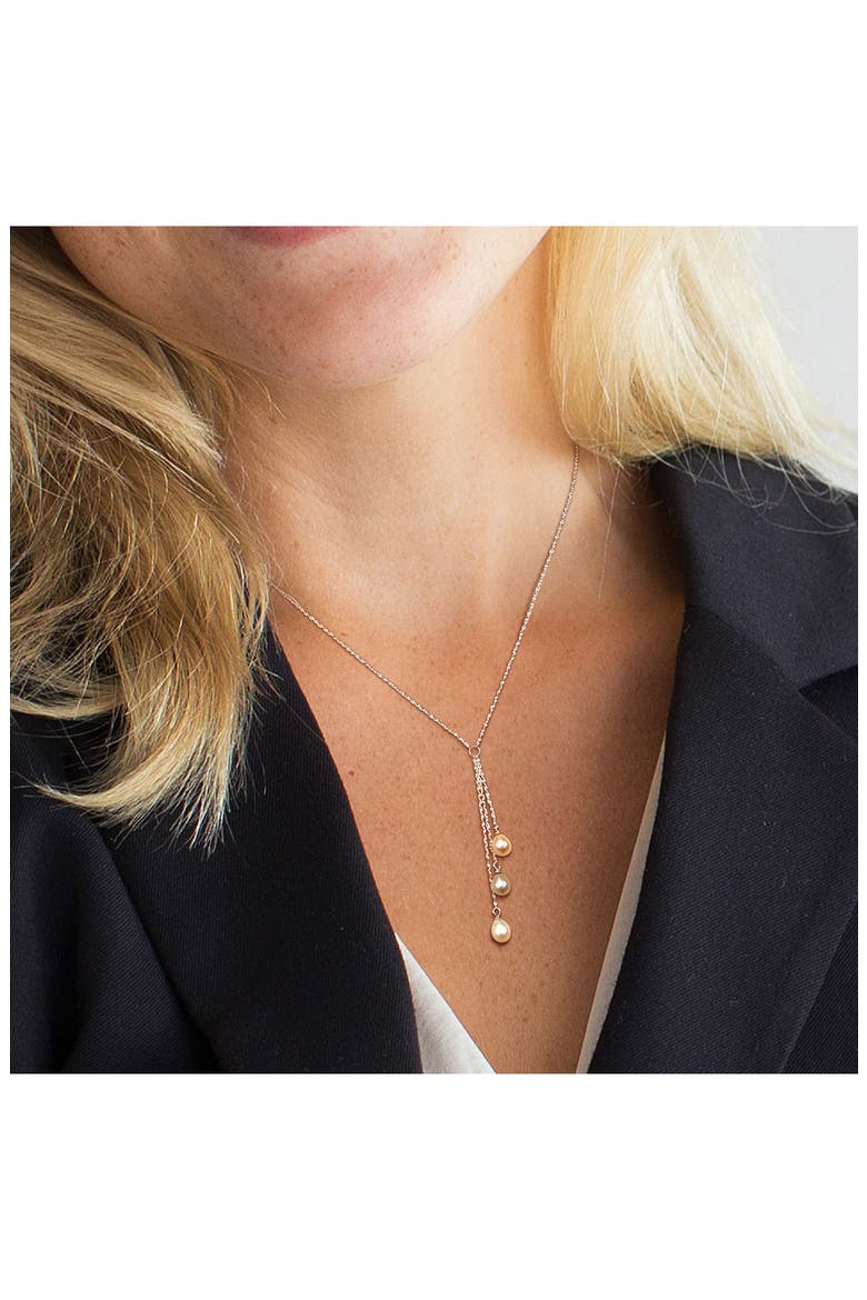 Cultured Freshwater Pearl Pendant Necklace, Alternate, color, SILVER/ PEARL