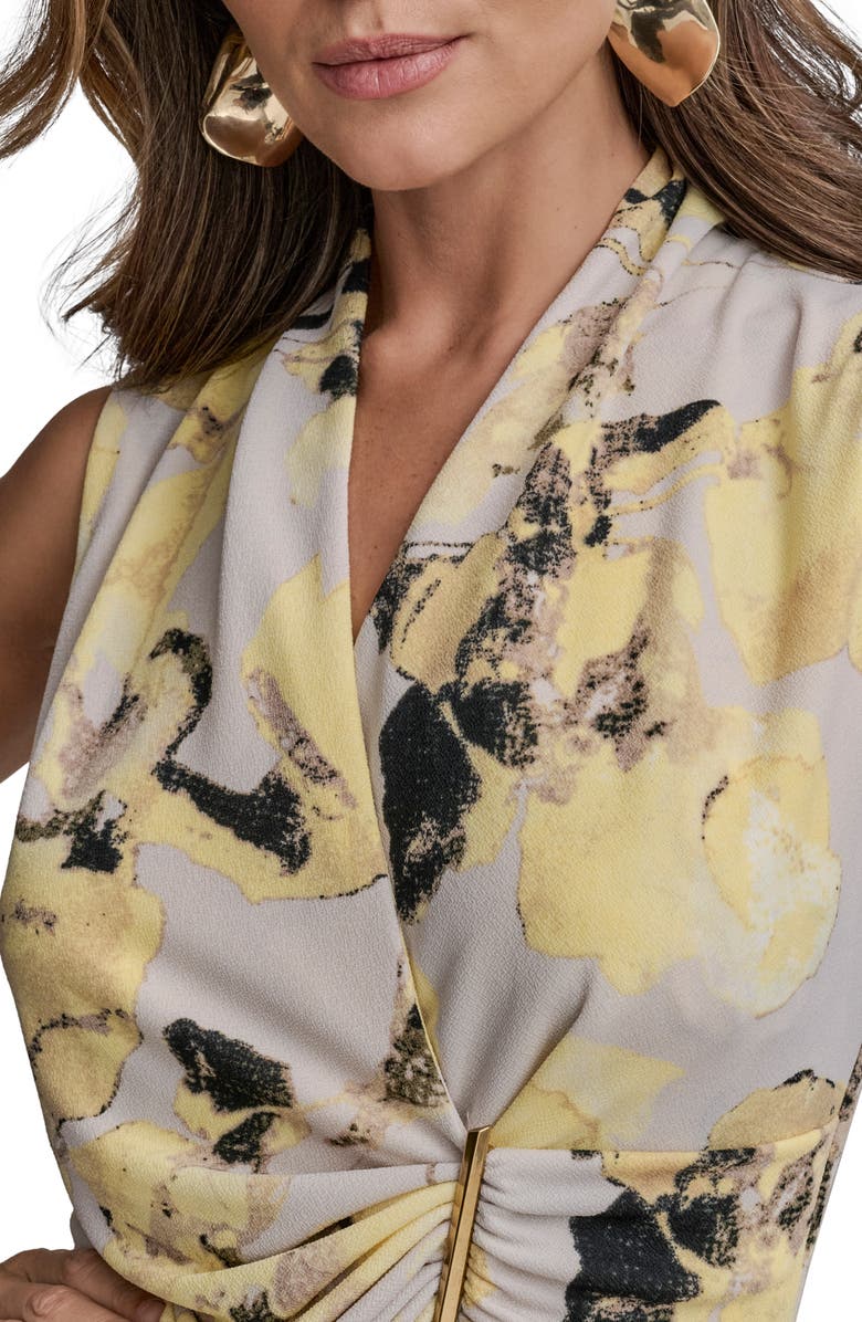 Donna Karan New York Printed Wrap Front Sleeveless Top, Alternate, color, 