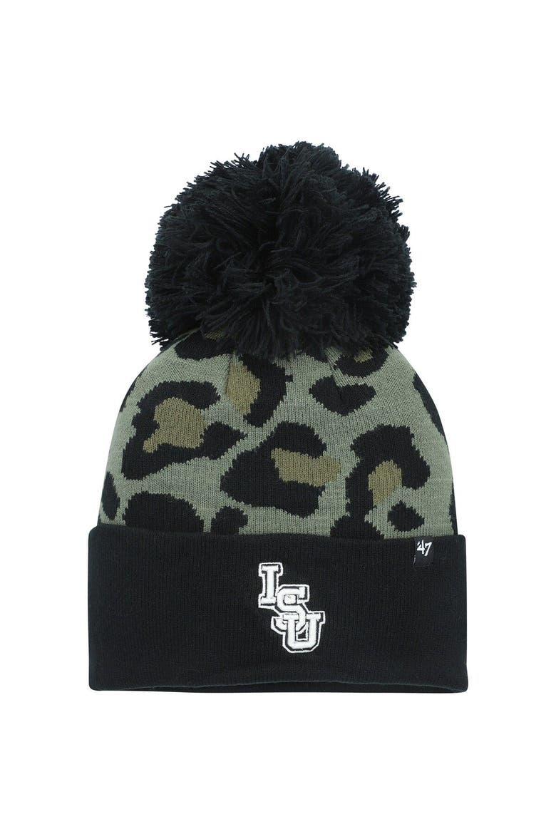 Women's '47 Green LSU Tigers Bagheera Cuffed Knit Hat with Pom, Main, color, Green