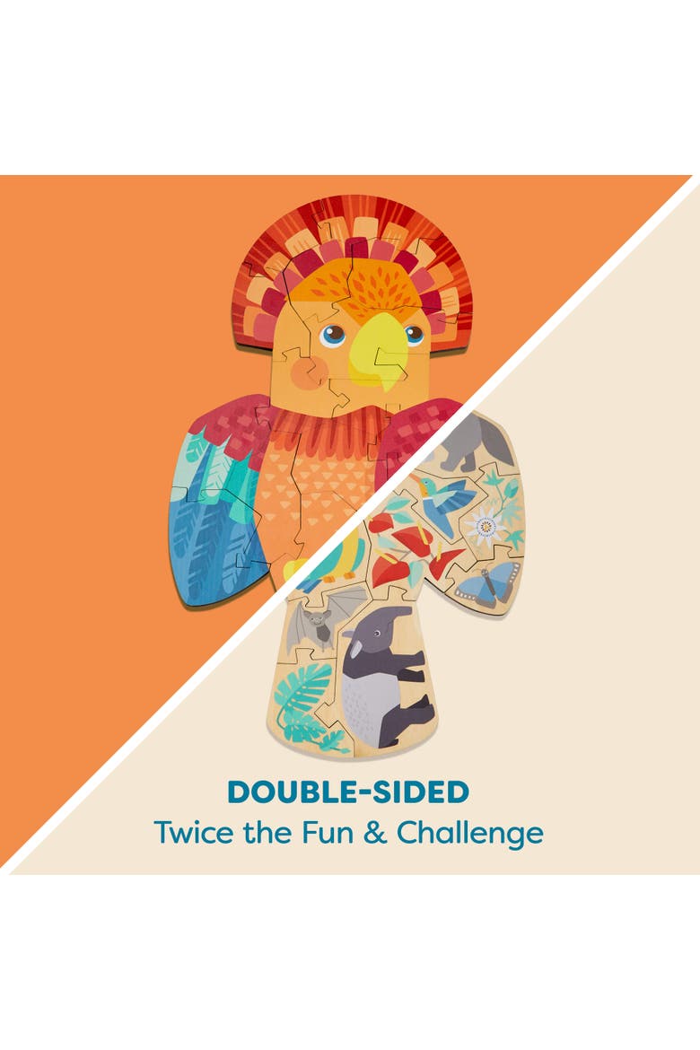 Wooden Puzzle Parrot - 2 in 1 Reversible Puzzle, Alternate, color, Multi