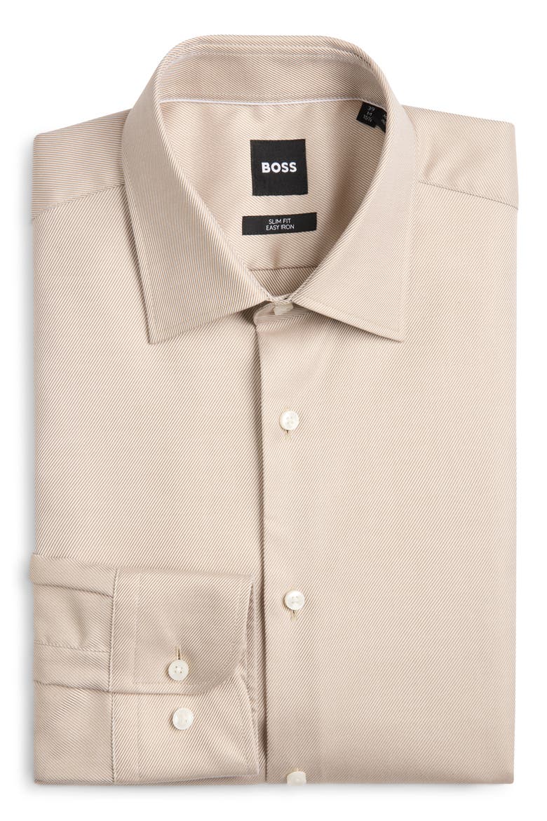 Hank Slim Fit Long Sleeve Cotton Shirt, Alternate, color, MEDIUM BEIGE