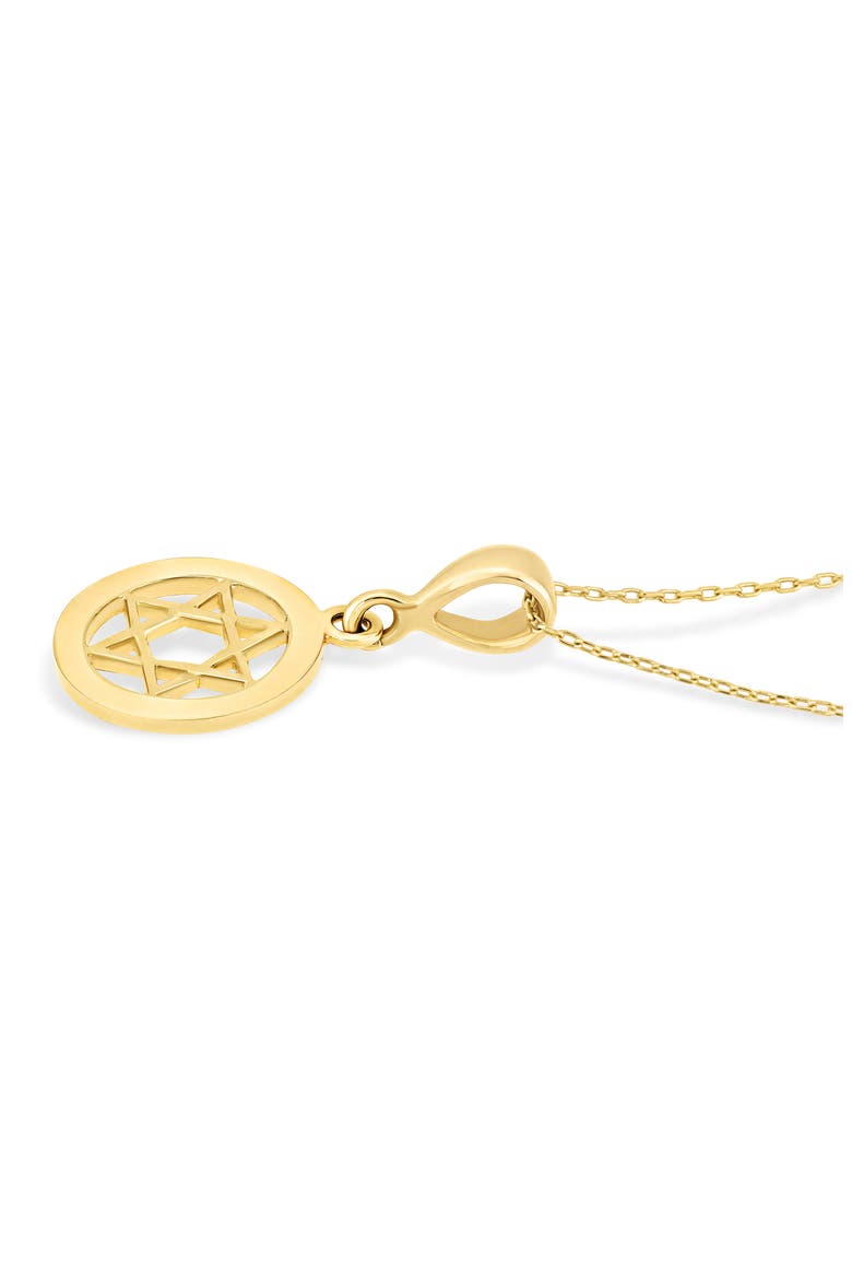 14k Gold Star of David Pendant Necklace, Alternate, color, 14KY