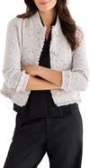 NIC+ZOE Fringe Mix Knit Bomber Jacket