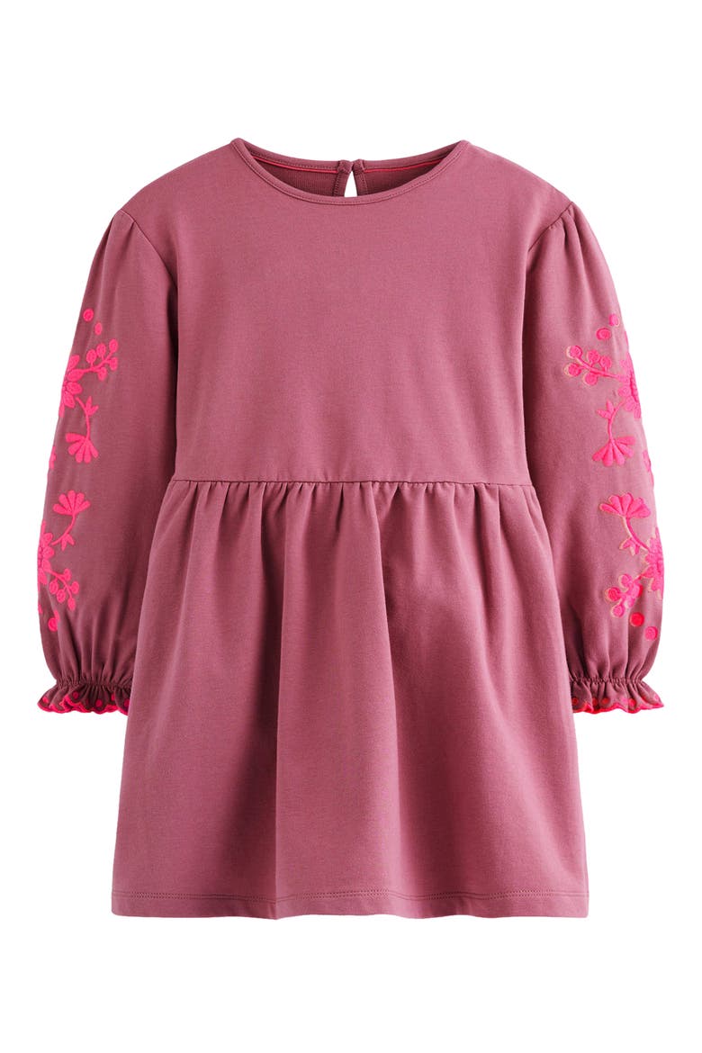 Kids' Embroidered Sleeve Jersey Dress, Main, color, SPRING BLOSSOM PINK