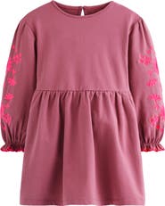 Mini Boden Kids' Embroidered Sleeve Jersey Dress