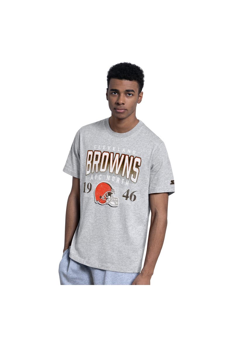 Men's Starter  Brown/Heather Gray Cleveland Browns Two-Pack Logo T-Shirt Set, Alternate, color, Brown
