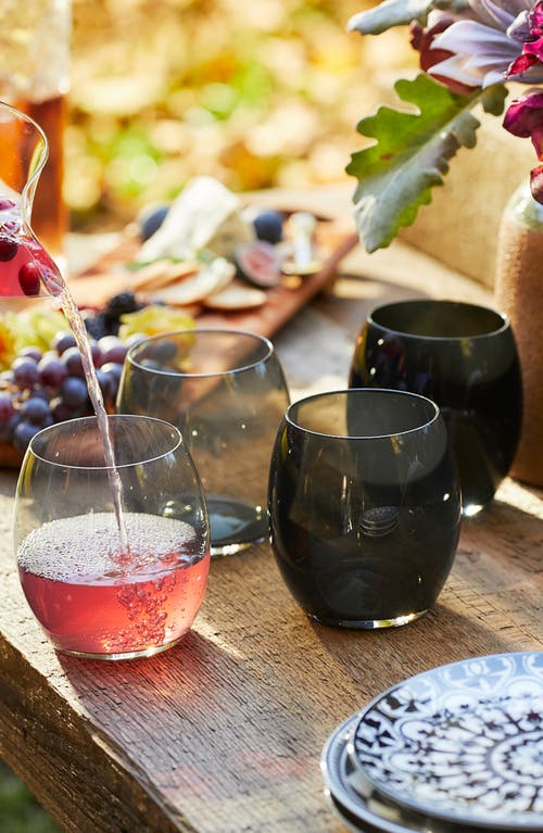 Caskata Les Nuages Gray Tumblers Set Of 4 In Multi