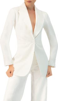 IVONNE Single Button Cotton Blazer