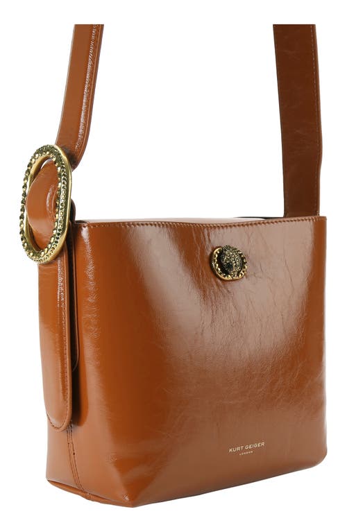 Kurt Geiger London Small Chelsea Leather Bucket Bag In Brown