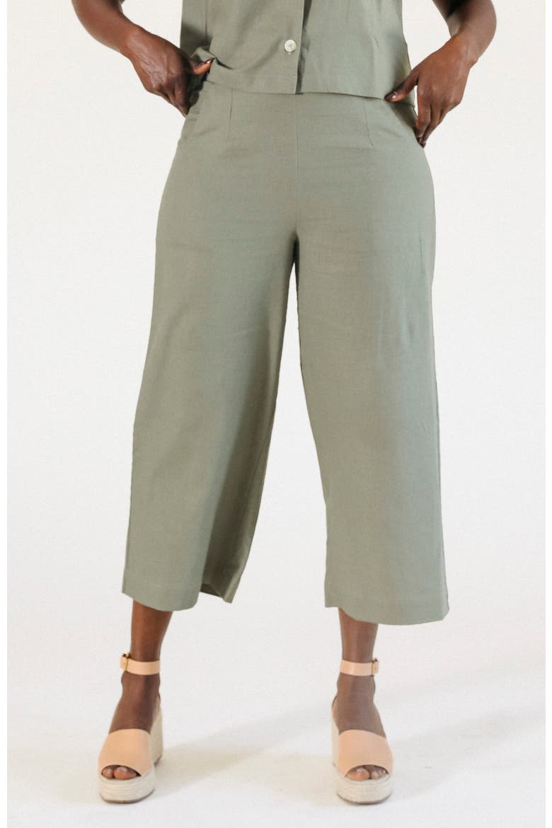 Nin Linen Pant, Alternate, color, Olive