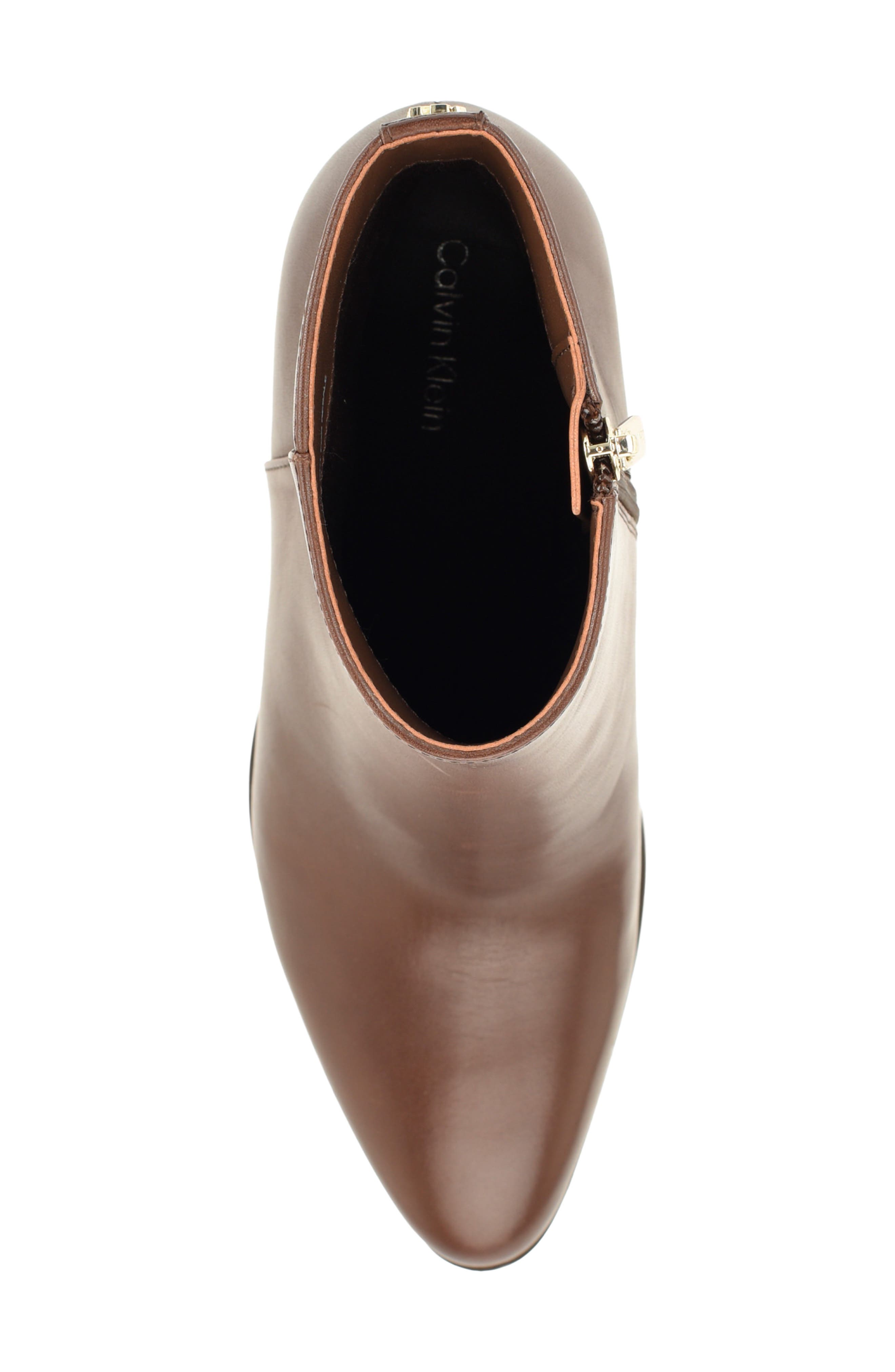 Deven Leather Bootie, Alternate, color, DARK BROWN LEATHER