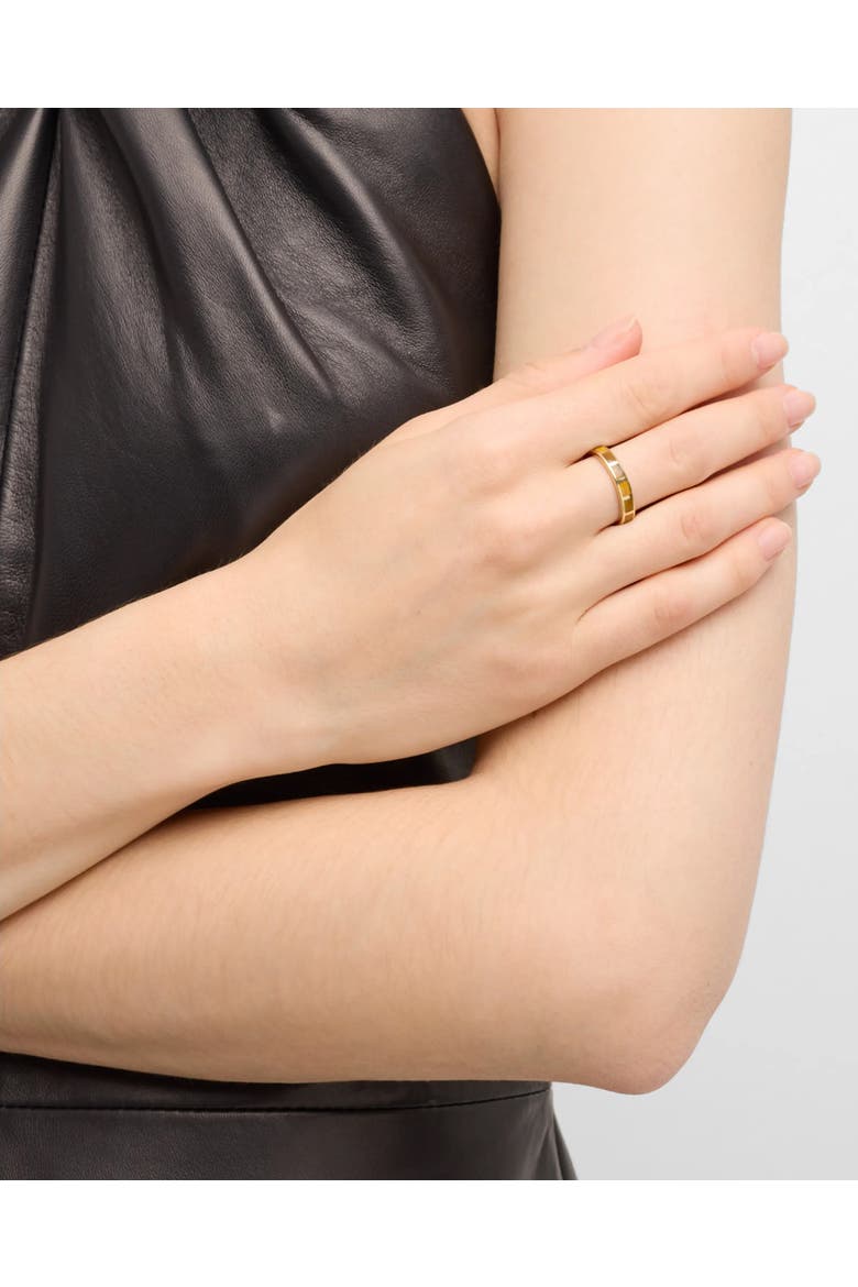 Dash Ring Set In Sterling With 18Kt Gold Overlay, Alternate, color, BROWN