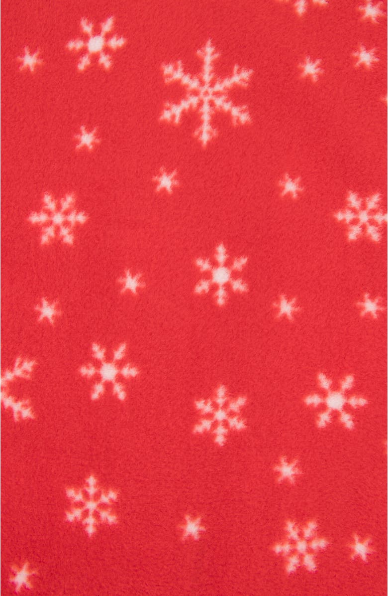 Leveret Footed Fleece Printed Holiday Pajamas, Alternate, color, Snowflake
