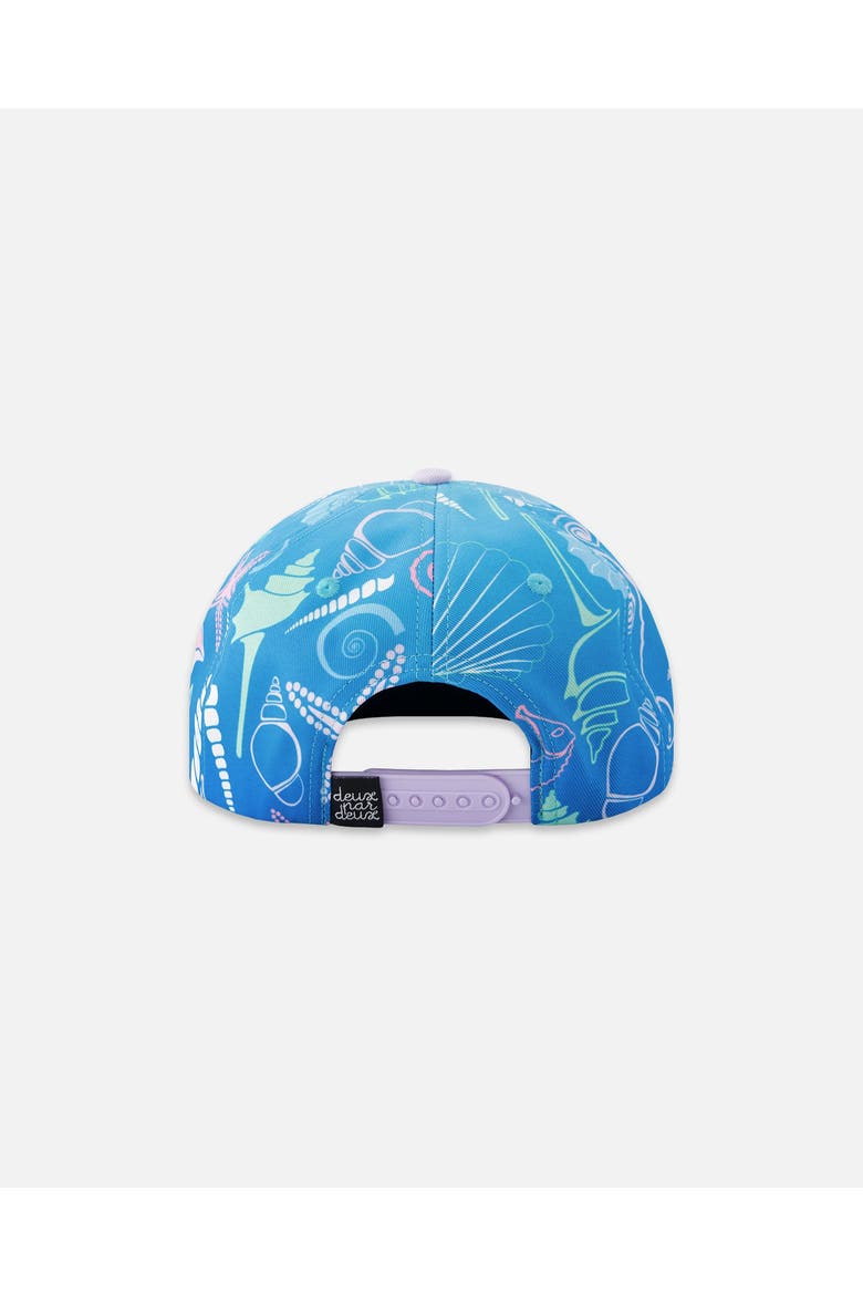Flat Brim Shell Cap, Alternate, color, Blue Seashell Print