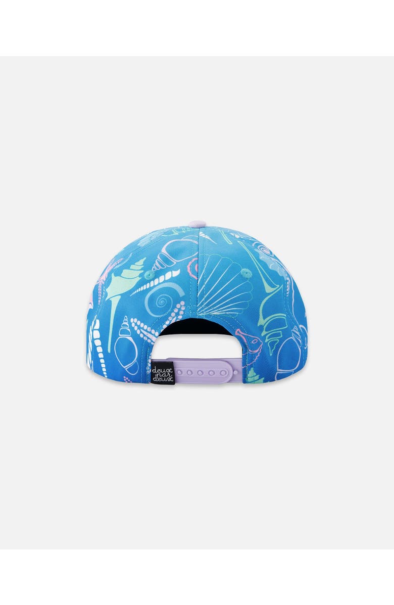 Deux par Deux Flat Brim Shell Print Cap, Alternate, color, Blue Seashell Print