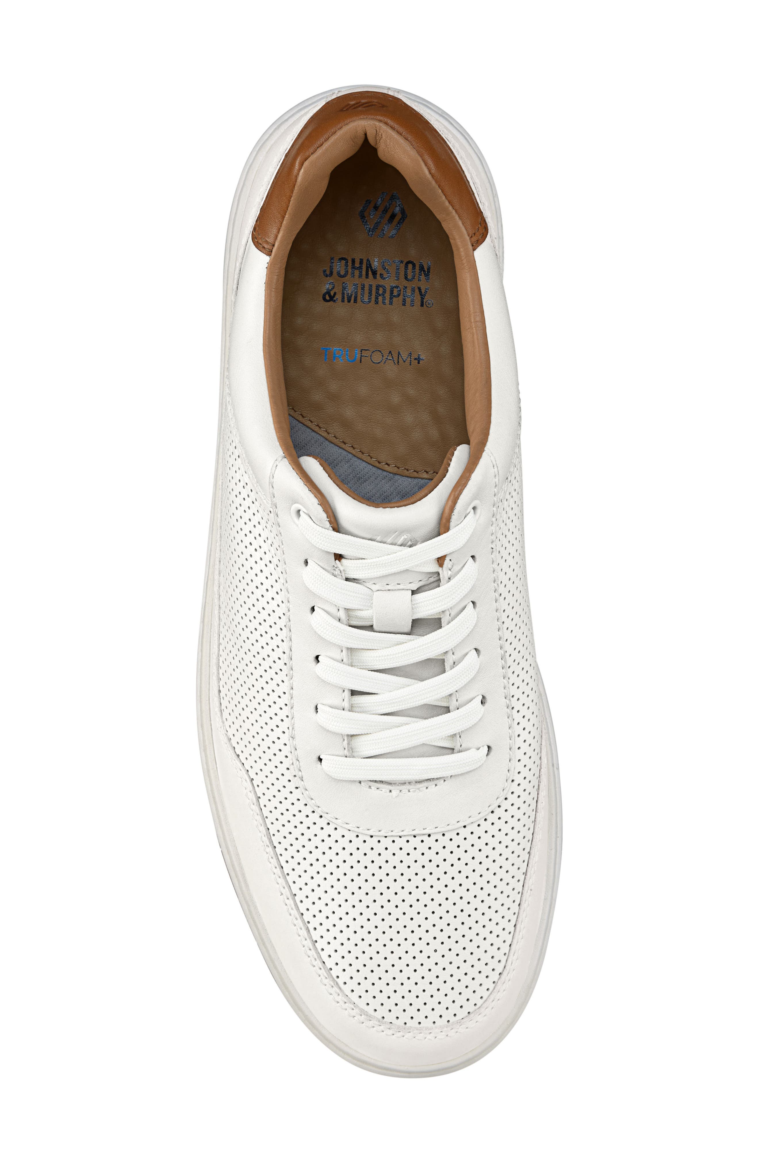 Dawson Perforated Leather Sneaker, Alternate, color, WHITE FULL GRAIN