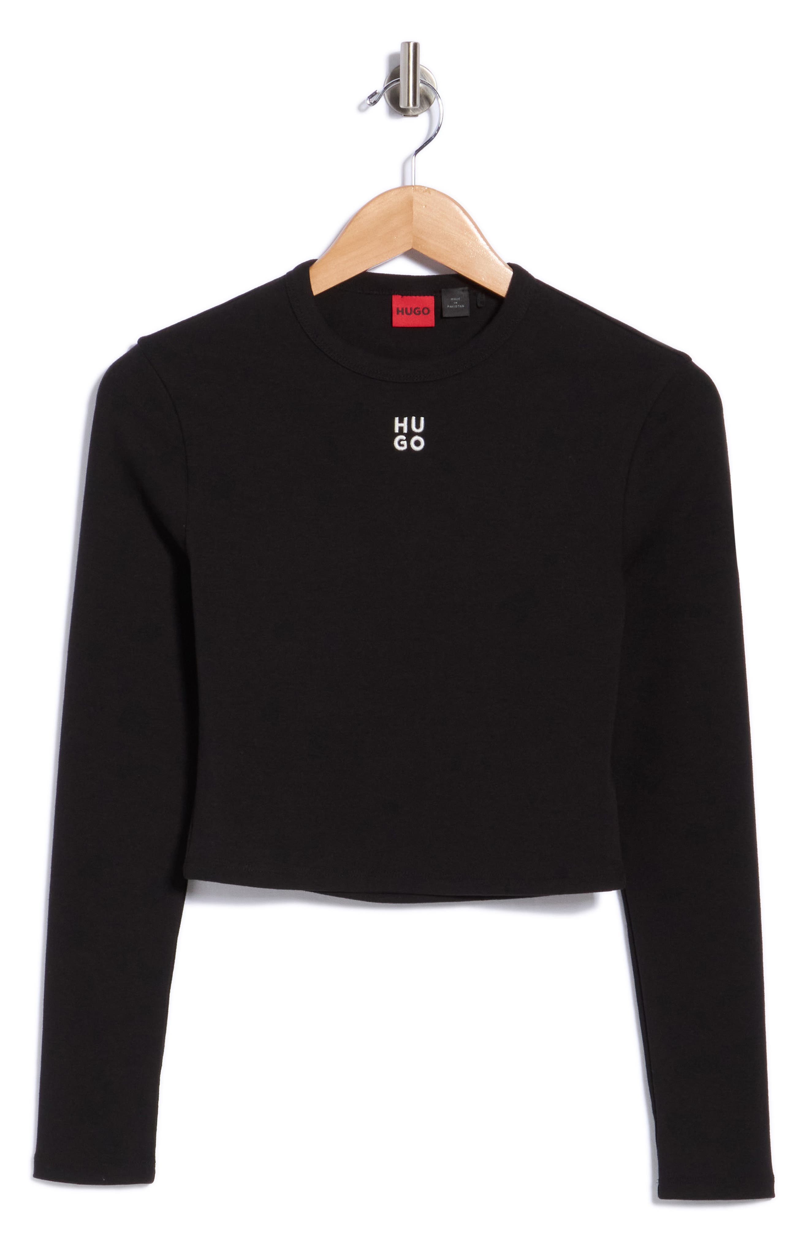 Dafilomena Logo Long Sleeve Cropped Top