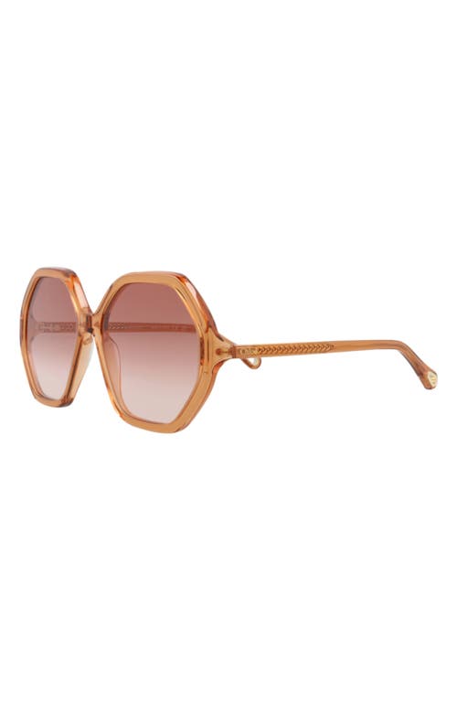 Chloé Hexagonal-frame Gradient Sunglasses In Orange