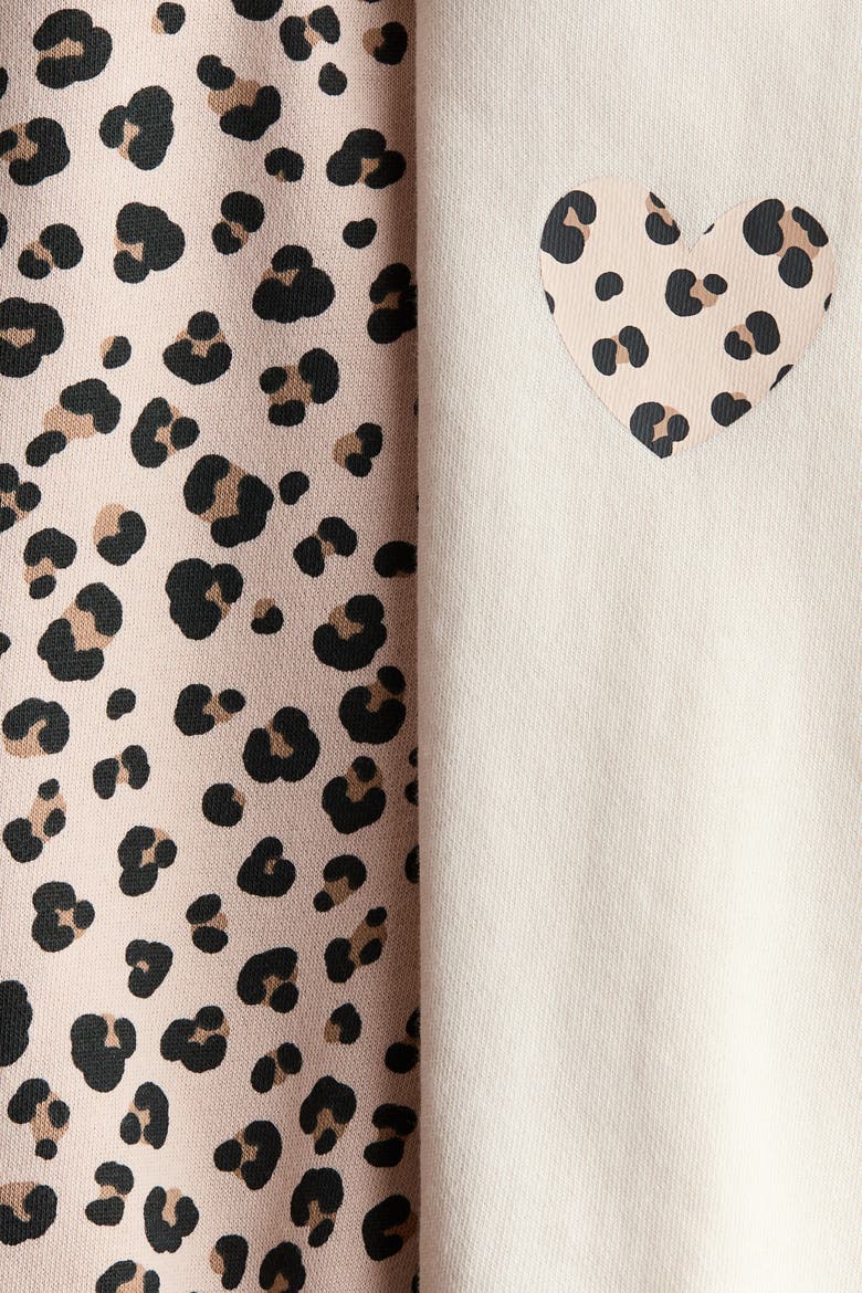 2-pack Printed Sweatshirts, Alternate, color, Light beige/leopard print
