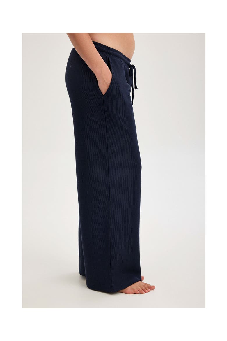 Summer Lounge Waffle Wide Leg Pant, Alternate, color, Navy