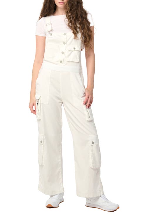 Wide Leg Cargo Denim Overalls (Milk It)
