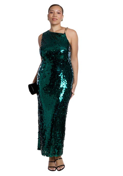 Textured Sequin Maxi Dress