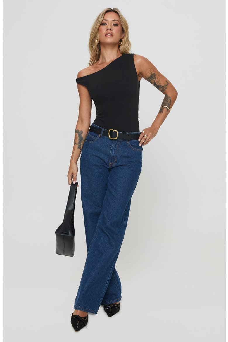 Miyako One-Shoulder Bodysuit, Alternate, color, BLACK