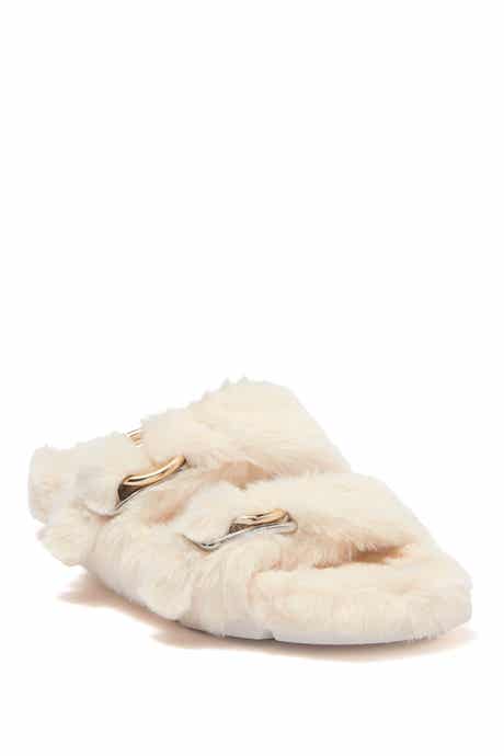 JSlides Bree Faux Fur Slide Sandal
