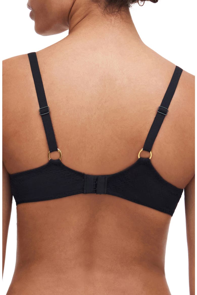 Fleurs Underwire Plunge Bra, Alternate, color, BLACK