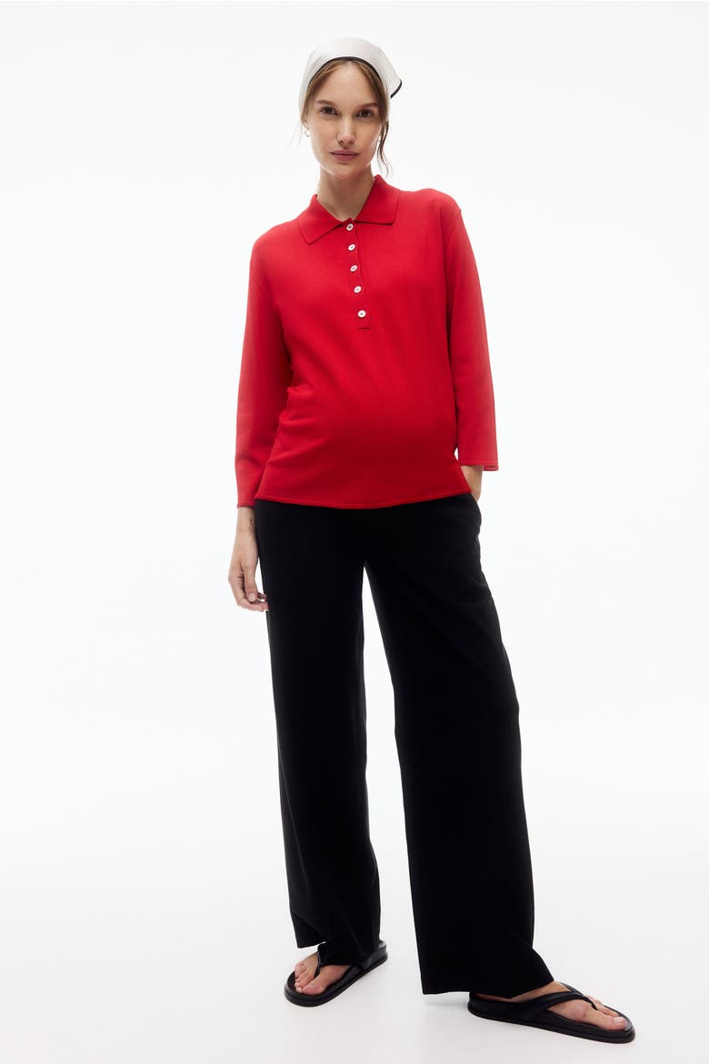 Mama Wide-leg Dress Pants, Alternate, color, Black