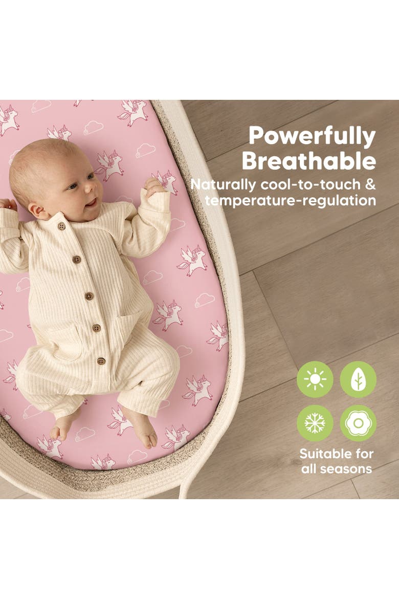 2-Pack Isla Fitted Bassinet Sheets, Alternate, color, Dreamland