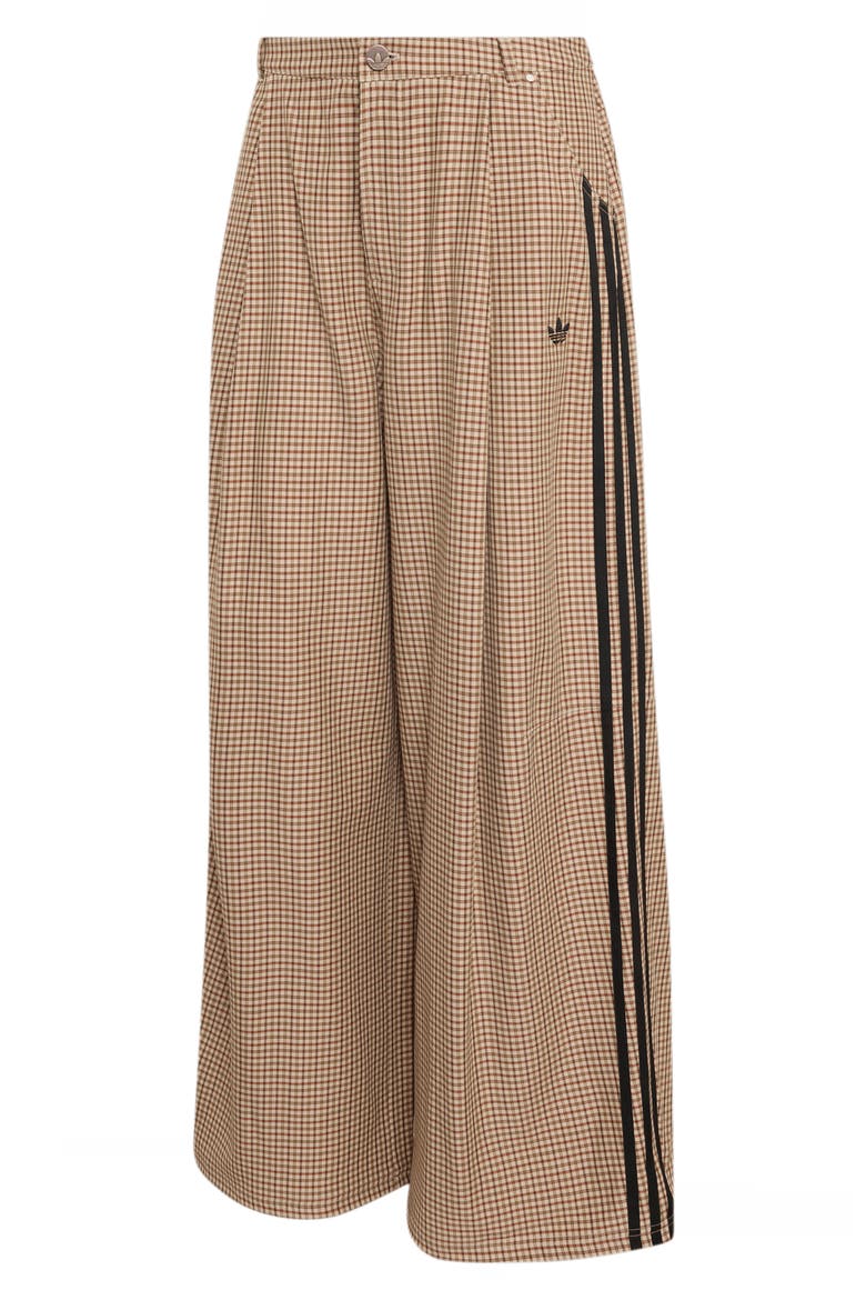 Check Wide Leg Trousers, Main, color, WONDERBEIGE