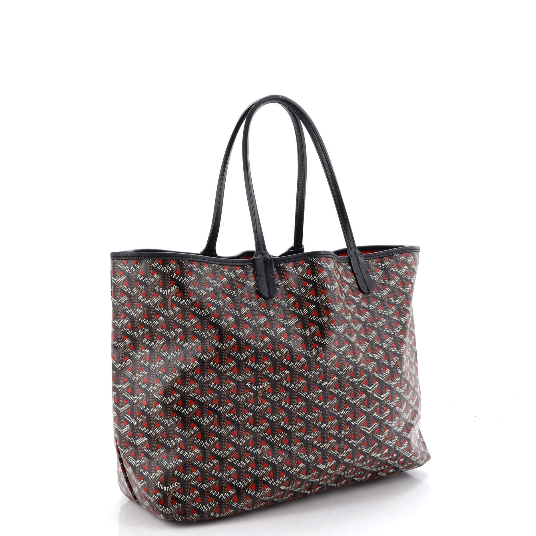 Pre-Owned Goyard Saint Louis Tote Claire Voie Coated Canvas PM, Alternate, color, Red