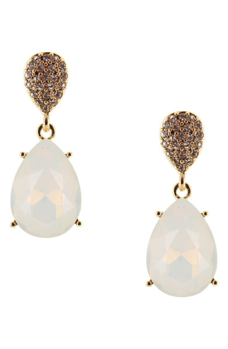 OLIVIA WELLES Captivating Crystal Drop Earrings, Main, color, Gold / White