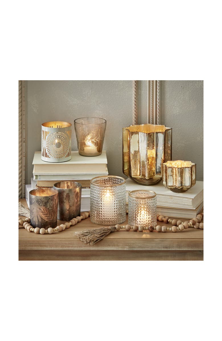 tag Luminous Bubble Textured Clear Glass Tealight Holder, Alternate, color, White