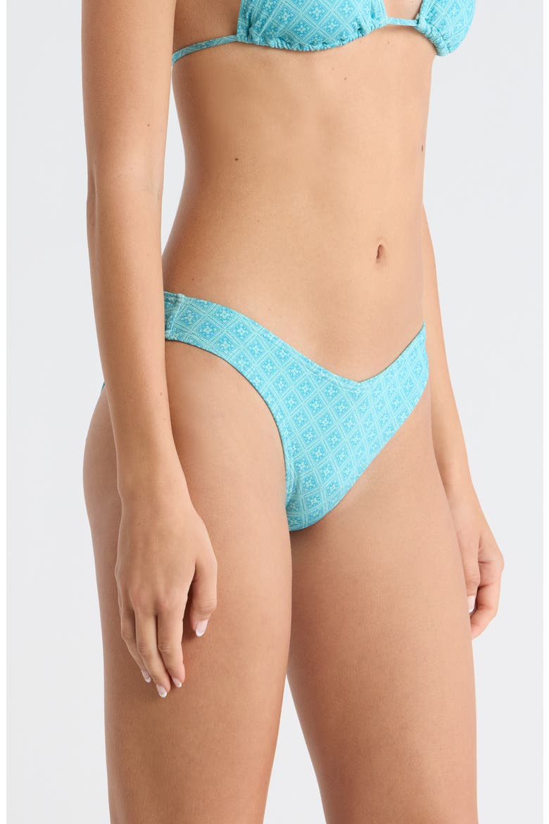 Moon Geo High Leg Bikini Bottoms, Alternate, color, BLUE