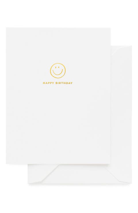 Happy Birthday Smiley Card & Envelope