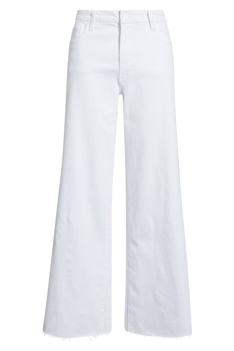 Meg Fab Ab Raw Hem High Waist Wide Leg Jeans, Alternate, color, OPTIC WHITE