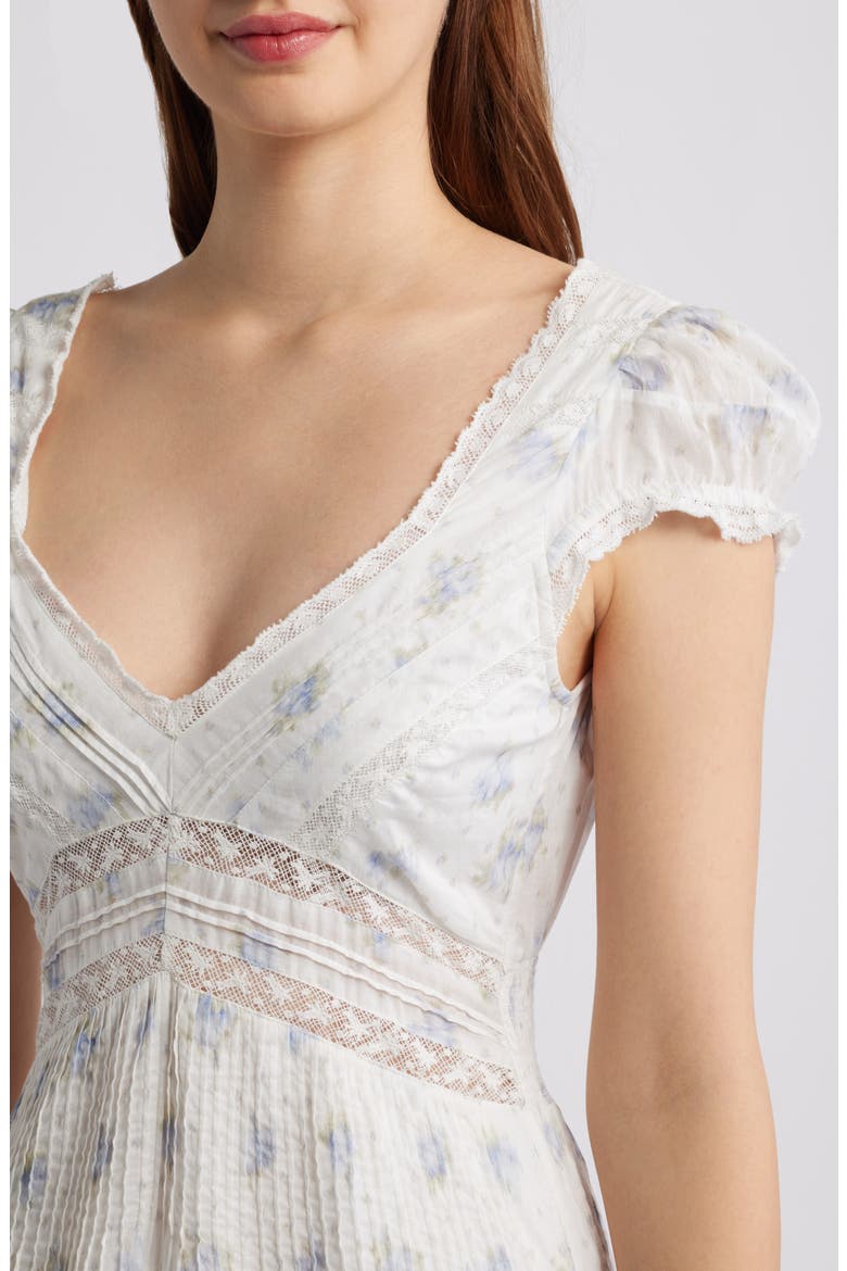 Suvi Floral Pritn Lace Maxi Dress, Alternate, color, ARCTIC VANILLA