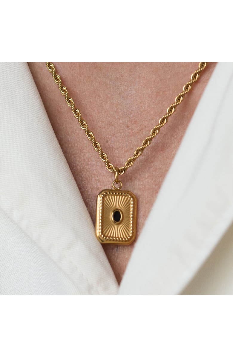 Outofoffice Onyx Gemstone Necklace, Alternate, color, Gold