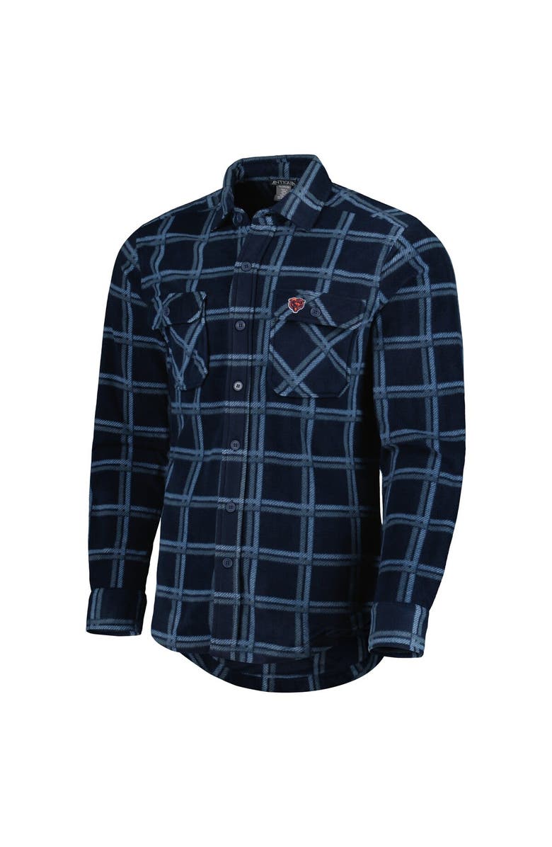 ANTIGUA Men's Antigua Navy Chicago Bears Industry Flannel Button-Up Shirt Jacket, Alternate, color, Navy