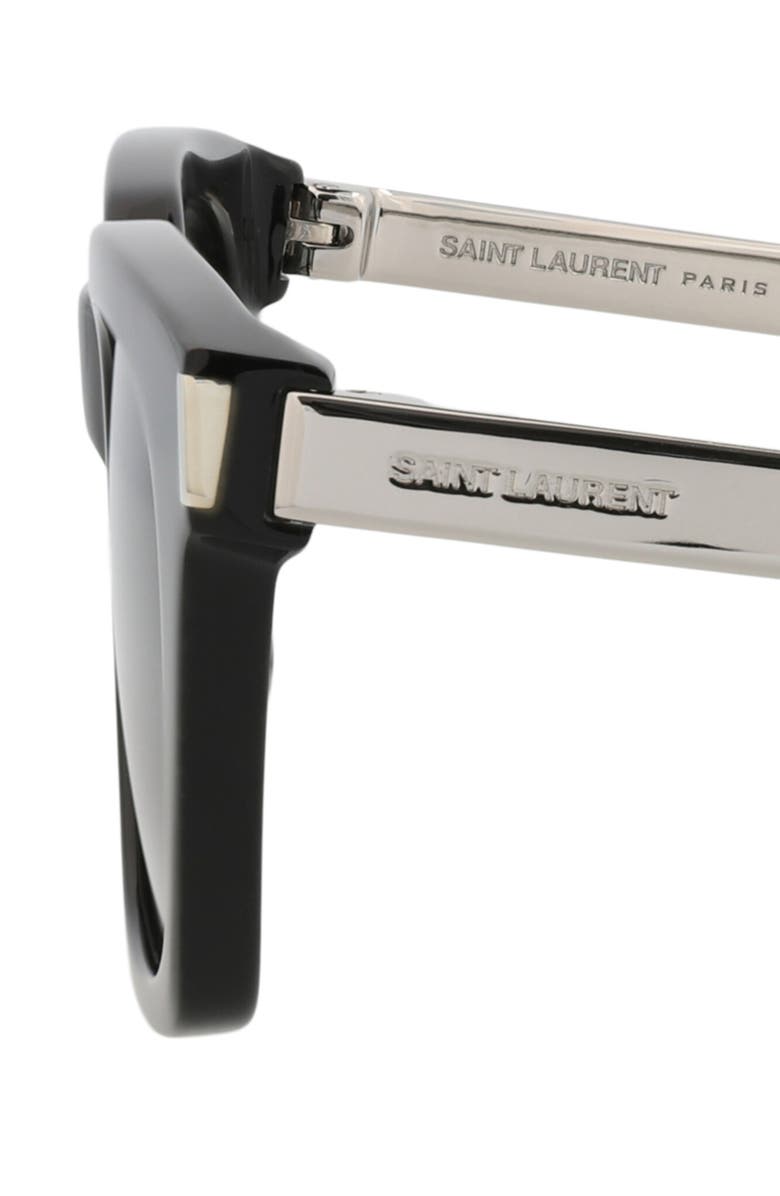 Saint Laurent 53mm Square Sunglasses, Alternate, color, Black Silver Grey