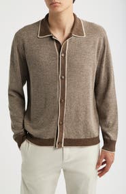 Canali Linen Blend Cardigan